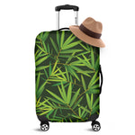 Green Bamboo Leaf Pattern Print Luggage Cover