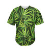 Green Bamboo Leaf Pattern Print Men's Baseball Jersey