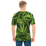 Green Bamboo Leaf Pattern Print Men's T-Shirt