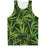 Green Bamboo Leaf Pattern Print Men's Tank Top