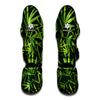 Green Bamboo Leaf Pattern Print Muay Thai Shin Guard