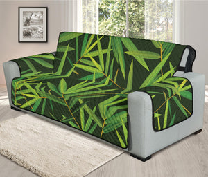 Green Bamboo Leaf Pattern Print Oversized Sofa Protector