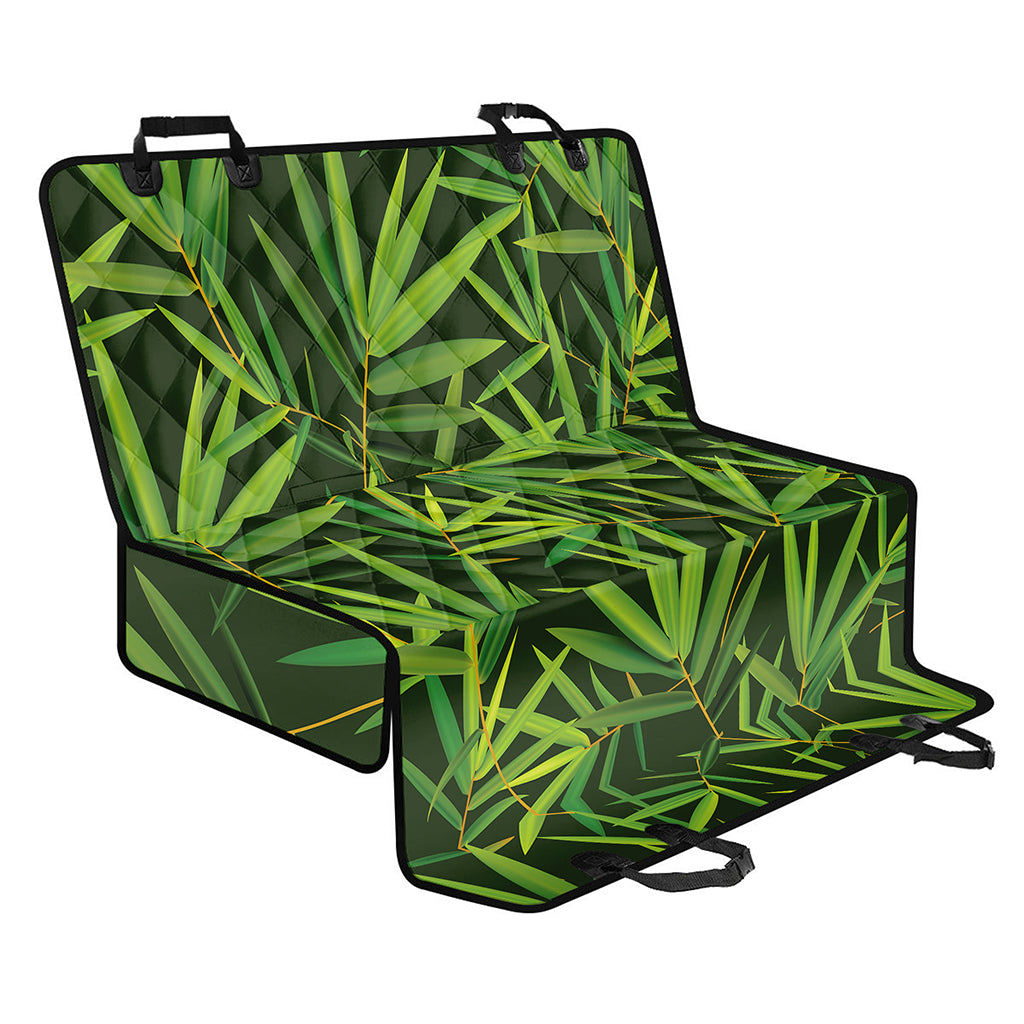 Green Bamboo Leaf Pattern Print Pet Car Back Seat Cover