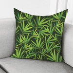 Green Bamboo Leaf Pattern Print Pillow Cover