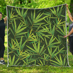 Green Bamboo Leaf Pattern Print Quilt