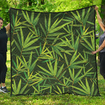 Green Bamboo Leaf Pattern Print Quilt