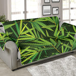 Green Bamboo Leaf Pattern Print Sofa Protector