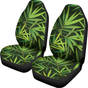 Green Bamboo Leaf Pattern Print Universal Fit Car Seat Covers