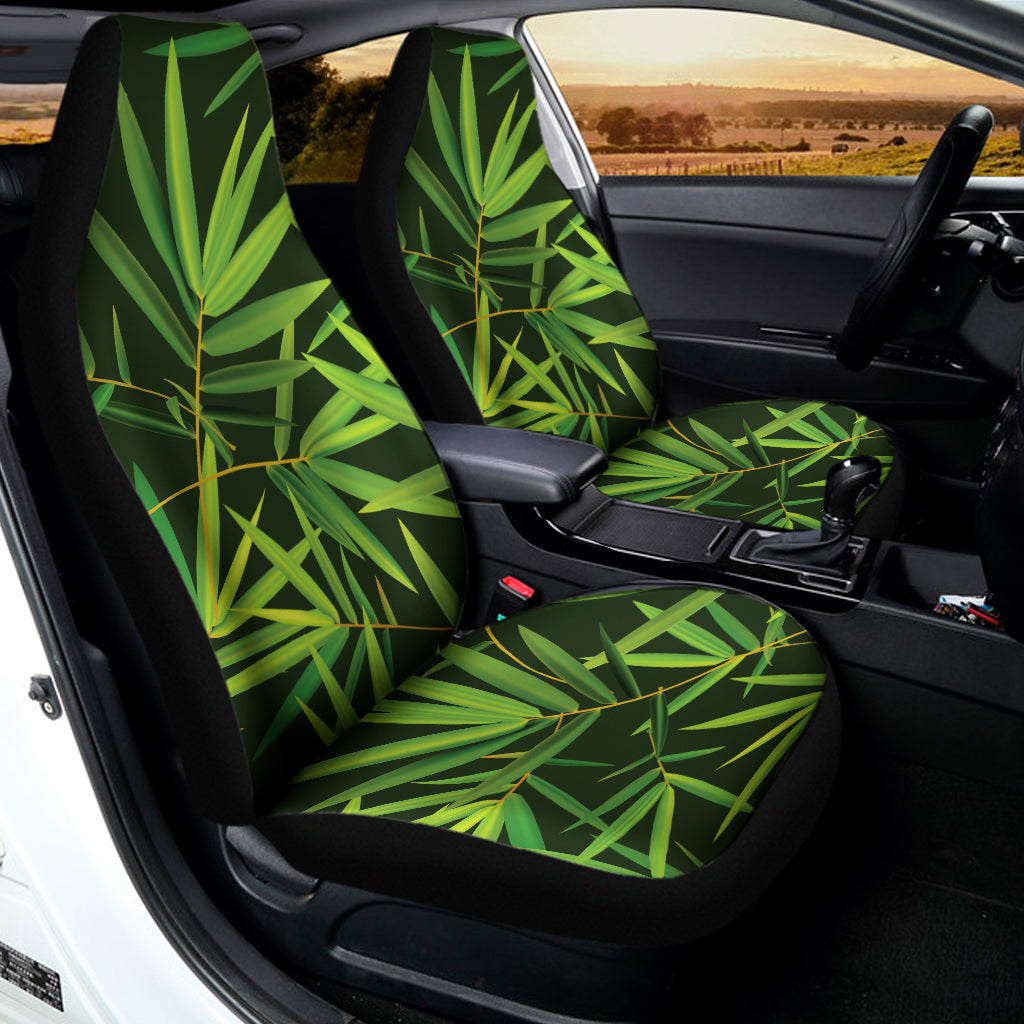 Green Bamboo Leaf Pattern Print Universal Fit Car Seat Covers