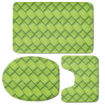 Green Bamboo Print 3 Piece Bath Mat Set