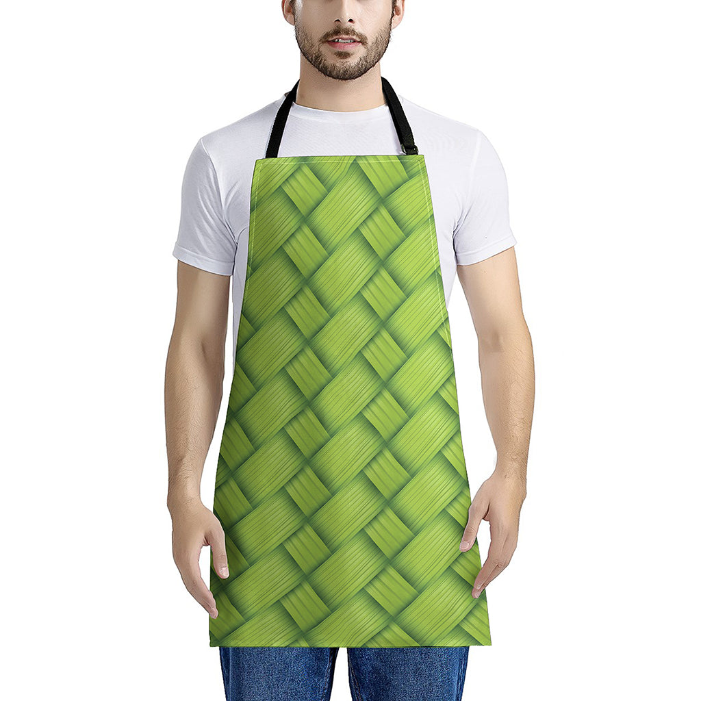 Green Bamboo Print Apron