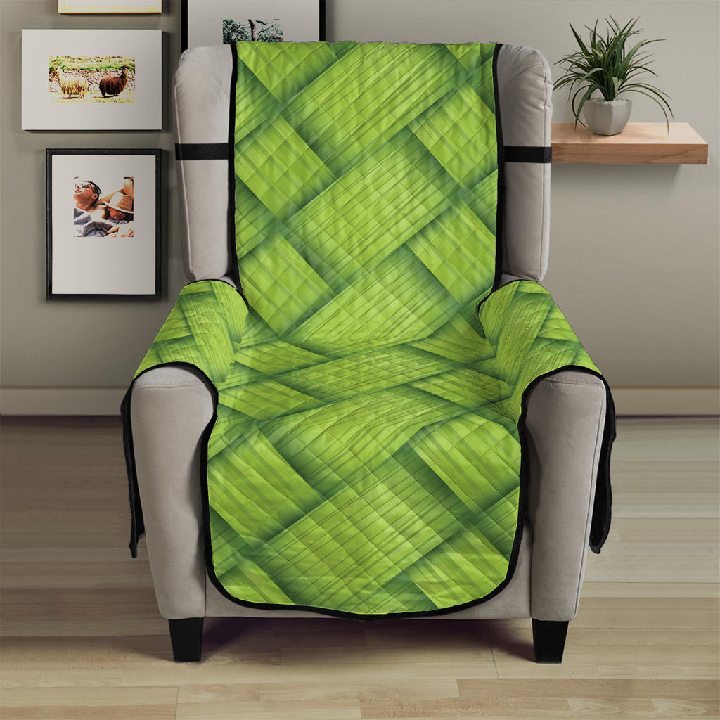 Green Bamboo Print Armchair Protector