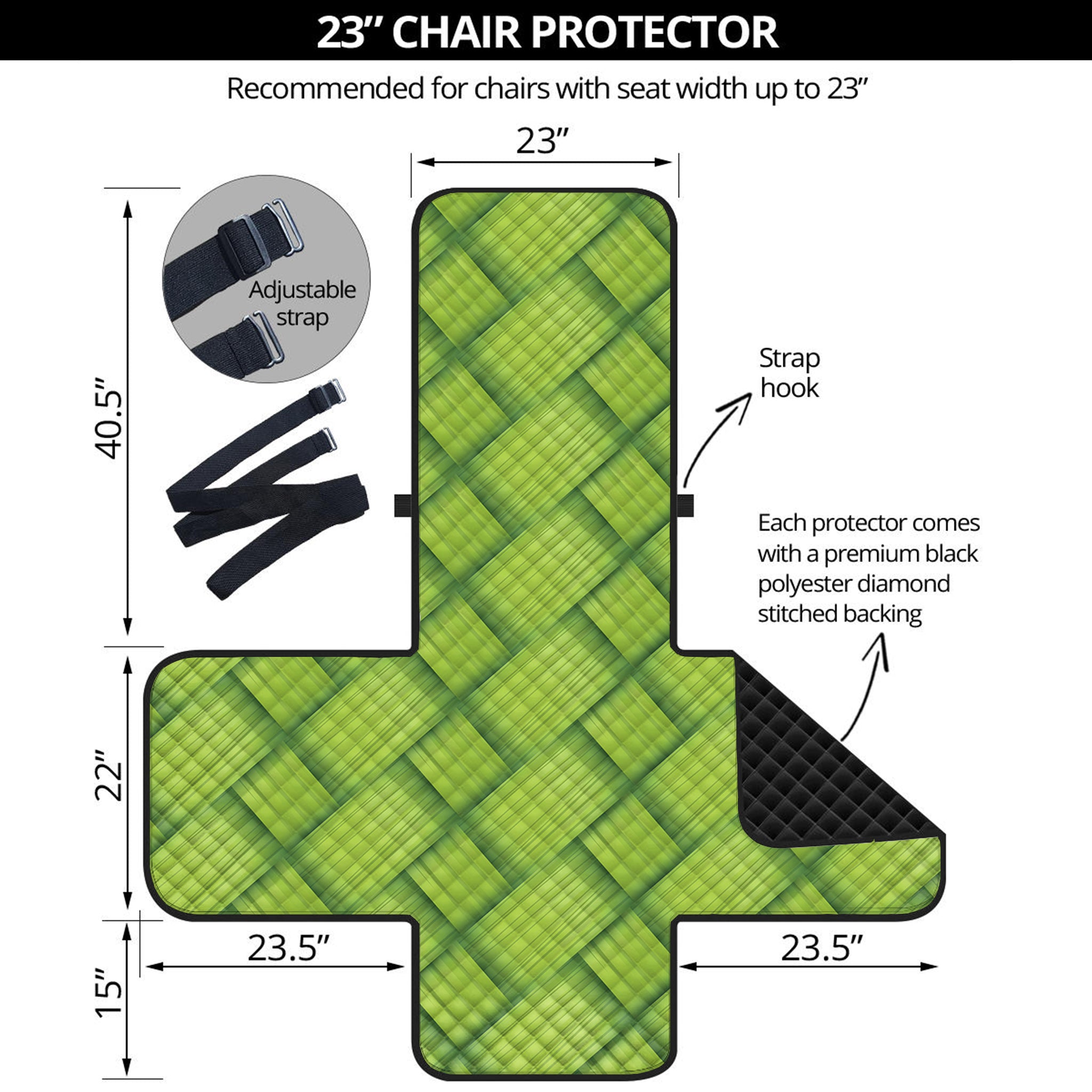 Green Bamboo Print Armchair Protector