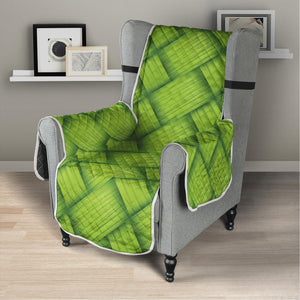 Green Bamboo Print Armchair Protector