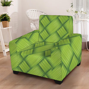 Green Bamboo Print Armchair Slipcover