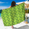 Green Bamboo Print Beach Sarong Wrap