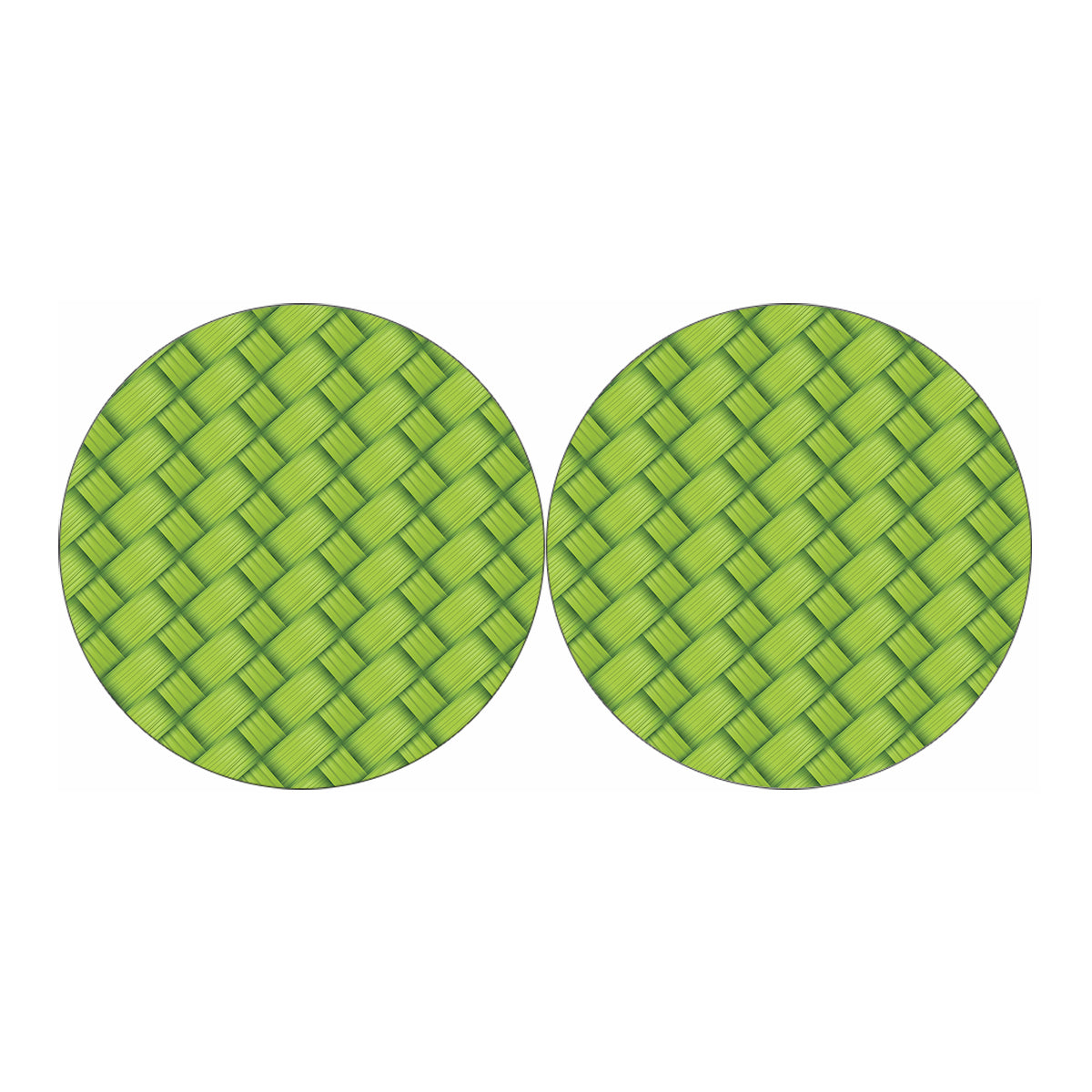 Green Bamboo Print Car Coasters