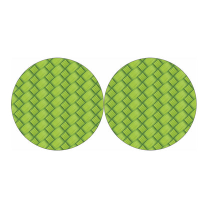 Green Bamboo Print Car Coasters