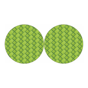 Green Bamboo Print Car Coasters