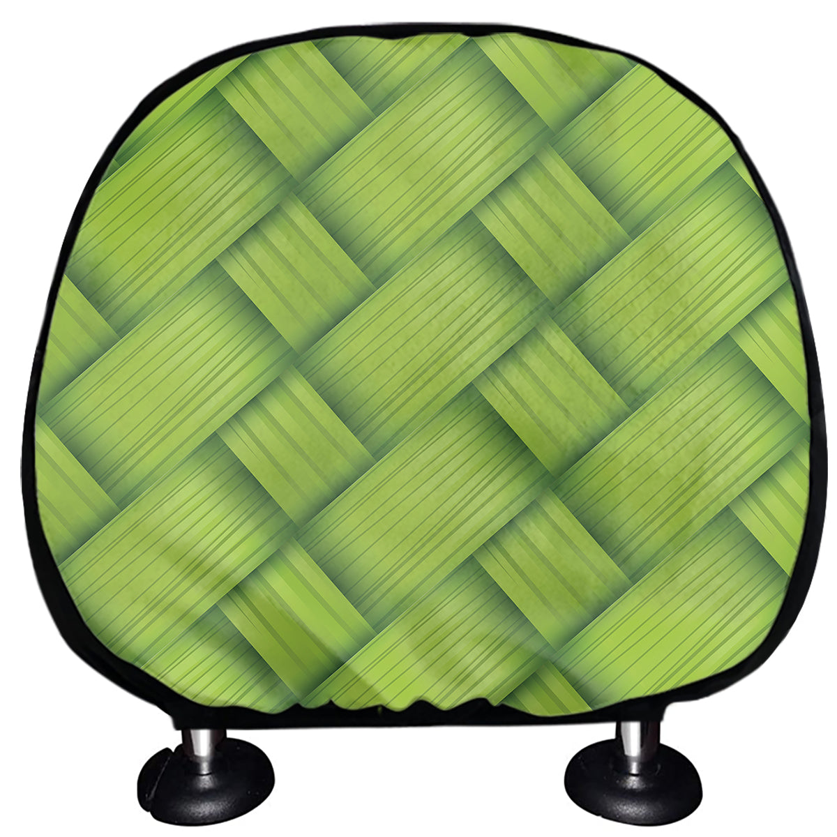 Green Bamboo Print Car Headrest Covers