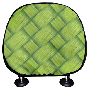 Green Bamboo Print Car Headrest Covers