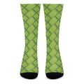 Green Bamboo Print Crew Socks