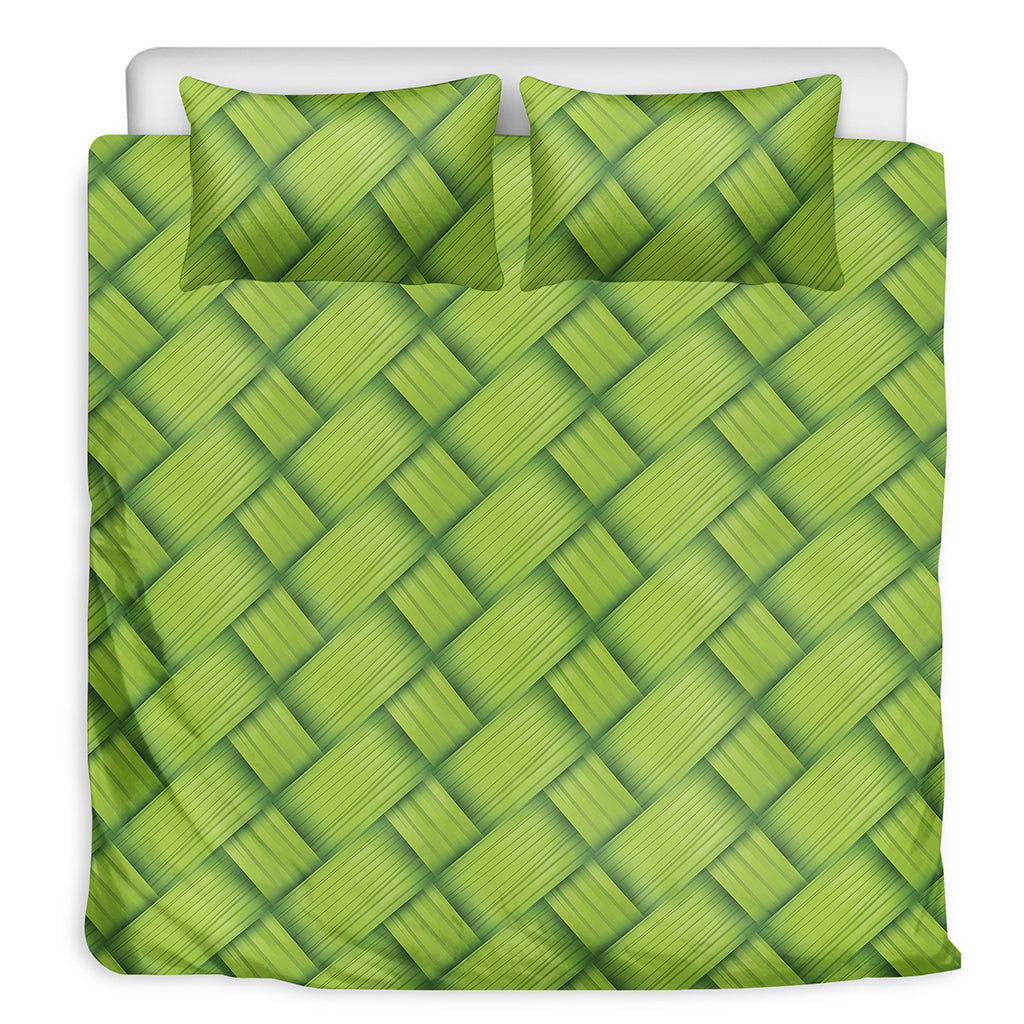Green Bamboo Print Duvet Cover Bedding Set