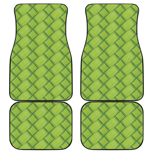 Green Bamboo Print Front and Back Car Floor Mats