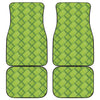 Green Bamboo Print Front and Back Car Floor Mats