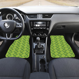 Green Bamboo Print Front and Back Car Floor Mats