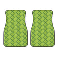 Green Bamboo Print Front Car Floor Mats