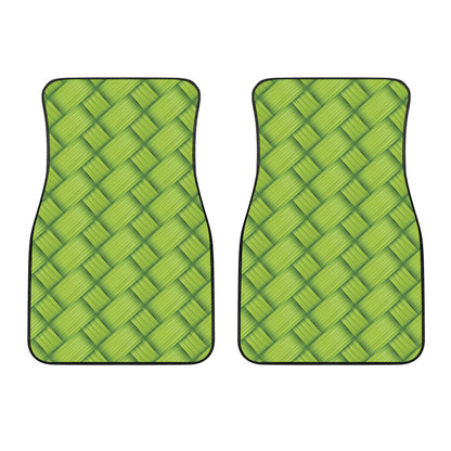 Green Bamboo Print Front Car Floor Mats