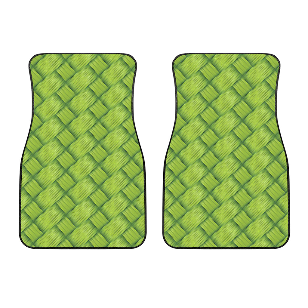 Green Bamboo Print Front Car Floor Mats