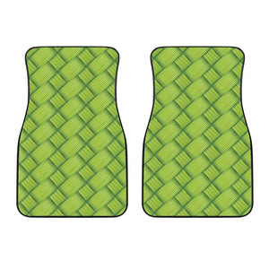 Green Bamboo Print Front Car Floor Mats