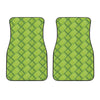 Green Bamboo Print Front Car Floor Mats