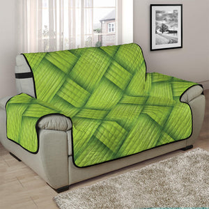 Green Bamboo Print Half Sofa Protector