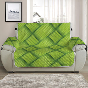 Green Bamboo Print Half Sofa Protector