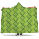 Green Bamboo Print Hooded Blanket