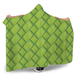 Green Bamboo Print Hooded Blanket
