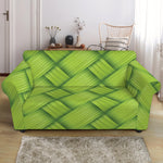 Green Bamboo Print Loveseat Slipcover