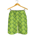 Green Bamboo Print Men's Shorts