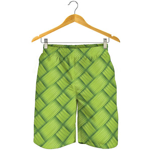 Green Bamboo Print Men's Shorts