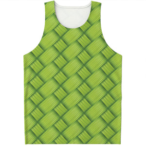 Green Bamboo Print Men's Tank Top