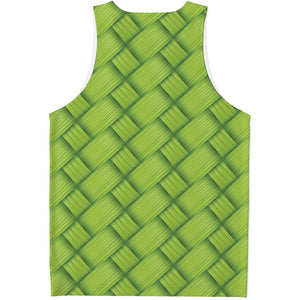 Green Bamboo Print Men's Tank Top