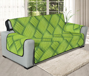 Green Bamboo Print Oversized Sofa Protector