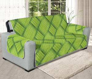 Green Bamboo Print Oversized Sofa Protector