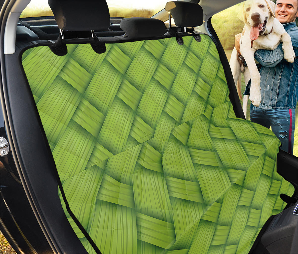 Green Bamboo Print Pet Car Back Seat Cover