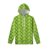 Green Bamboo Print Pullover Hoodie