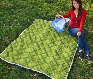 Green Bamboo Print Quilt