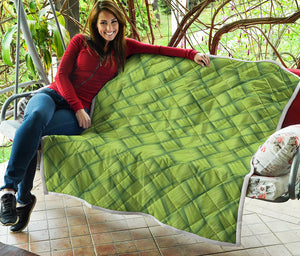 Green Bamboo Print Quilt